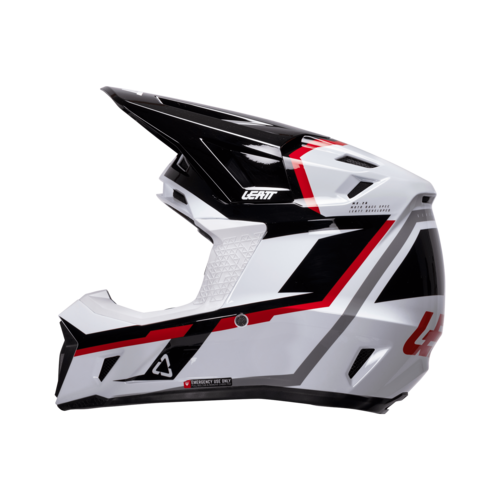 קסדת ליט 7.5 כולל משקפי אבק לבן / אדום - LEATT MOTO 7.5 HELMET V26