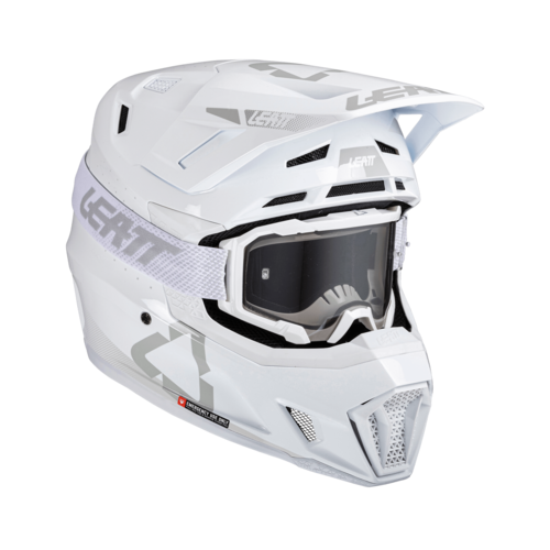 קסדת ליט 7.5 כולל משקפי אבק לבן - LEATT MOTO 7.5 HELMET V26