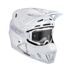 קסדת ליט 7.5 כולל משקפי אבק לבן - LEATT MOTO 7.5 HELMET V26