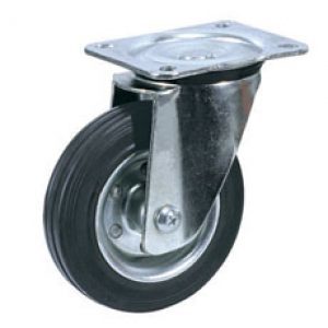 גלגל גומי שחור (EM01 סוג יורו) פלטה מסתובבת עומס עד 180 ק''ג (8'')