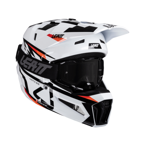 קסדת שטח + משקפי אבק ליט 3.5 לבן - LEATT MOTO 3.5 HELMET KIT V26