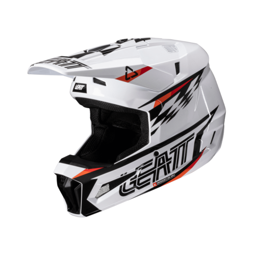 קסדת שטח + משקפי אבק ליט 3.5 לבן - LEATT MOTO 3.5 HELMET KIT V26