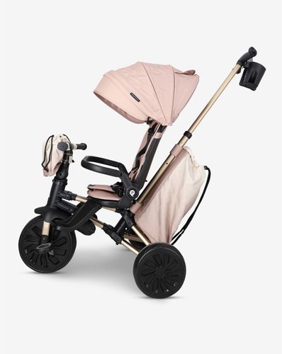 תלת אופן מתקפל 7 ב-1 בעל משענת מתכווננת MINENE X QPLAY-צבע ורוד