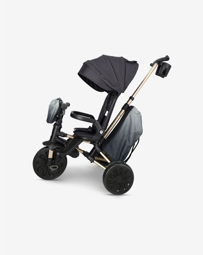 תלת אופן מתקפל 7 ב-1 בעל משענת מתכווננת MINENE X QPLAY-צבע שחור