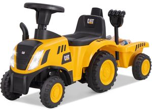 בימבה טרקטור קטרפילר CAT עם אורות וצלילים, עגלה מתחברת ו 2 כלי חפירה למשחק 