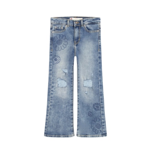 גינס LEVIS מידות 6-16 לילדים בשטיפה בהירה עם קרעים