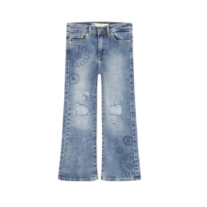 גינס LEVIS מידות 6-16 לילדים בשטיפה בהירה עם קרעים
