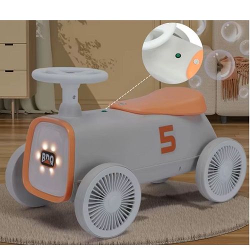 בימבה רטרו עם גלגלים שקטים, אורות LED ותא אחסון - כחול