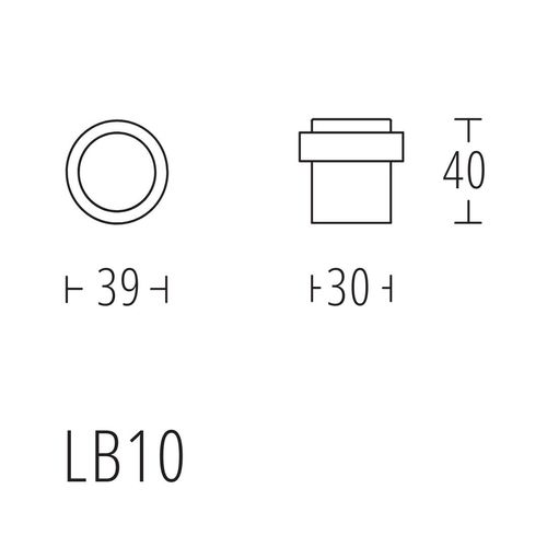 מעצור דלת ריצפתי LB10D סדרת Basics - נירוסטה מט