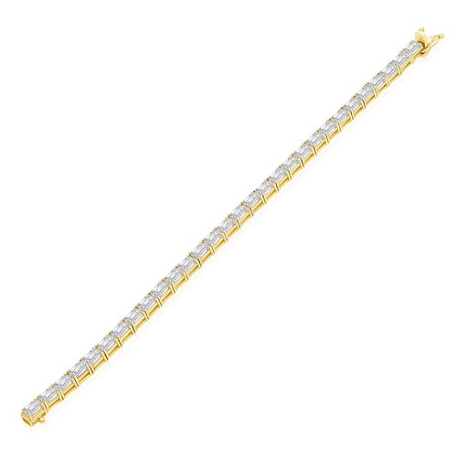 צמיד טניס יהלומים בחיתוך אמרלד 16.0CT זהב 14K