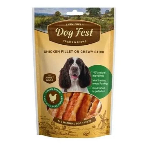 דוג פסט פילה עוף על מקל לעיסה 90 גר' dog fest