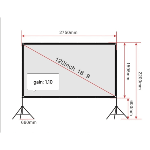 מסך הקרנה מסגרת נייד SINOSCREEN TT146X266FRAME