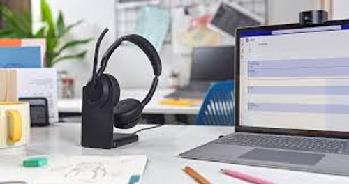אוזניות אלחוטיות Jabra Evolve2 55 Link380c MS Stereo Stand
