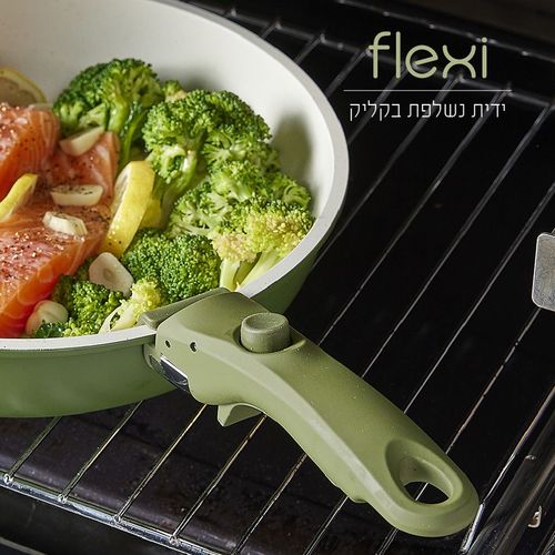  סט סירים 16 חלקים עם 2 ידיות נשלפות - FLEXI ירוק