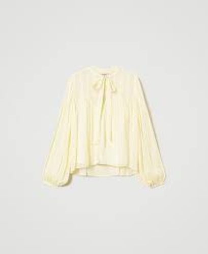 Striped jacquard blouse