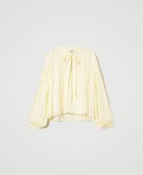 Striped jacquard blouse