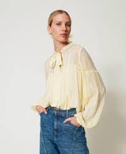 Striped jacquard blouse
