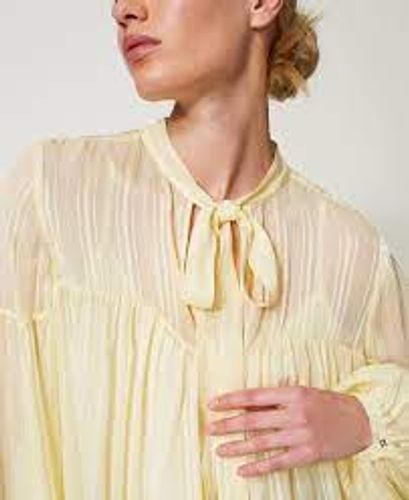Striped jacquard blouse
