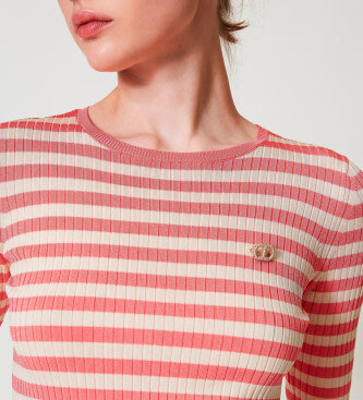 Striped jumper with short sleeves