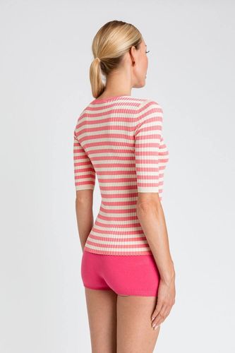 Striped jumper with short sleeves