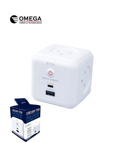 מפצל חשמל קוביה + מטען OMEGA CUBE