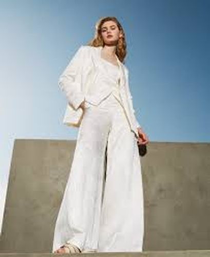 Palazzo trousers in jacquard satin