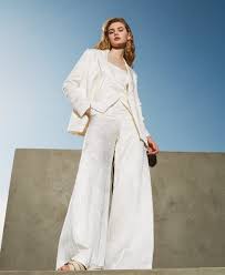 Palazzo trousers in jacquard satin