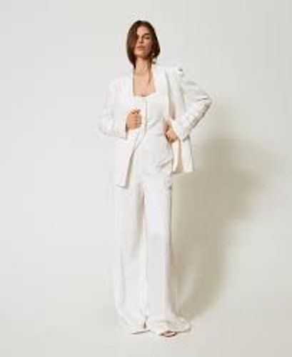 Palazzo trousers in jacquard satin