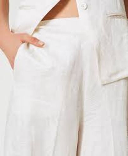 Palazzo trousers in jacquard satin