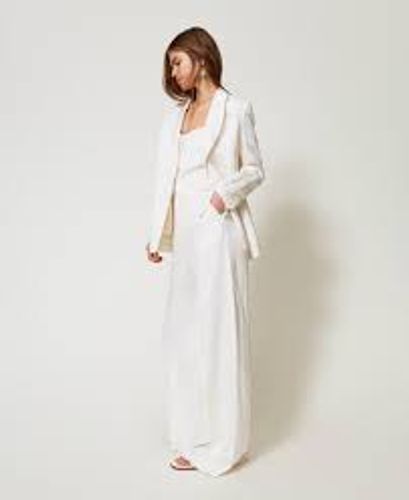 Palazzo trousers in jacquard satin