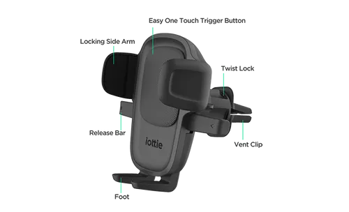 מעמד לרכב IOTTIE Easy One Touch 5 Air Vent & Flush Mount 2 in 1 - מזגן ודשבורד