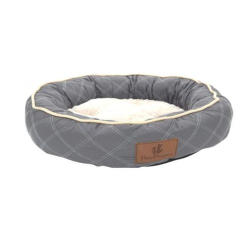 מיטה לכלב וחתול עגולה פרווה רכה דגם COOL - אפור