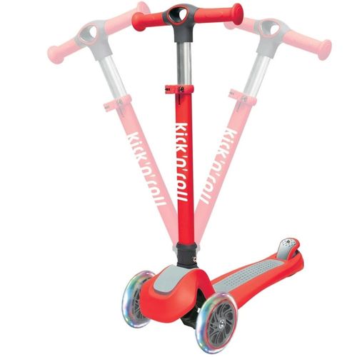 קורקינט ילדים מתקפל 3 גלגלים מאירים וכידון 4 מצבי גובה - כחול