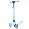 קורקינט ילדים מתקפל 3 גלגלים מאירים וכידון 4 מצבי גובה - כחול