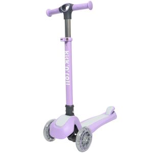 קורקינט ילדים מתקפל 3 גלגלים מאירים וכידון 4 מצבי גובה - סגול