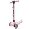 קורקינט ילדים מתקפל 3 גלגלים מאירים וכידון 4 מצבי גובה - ורוד