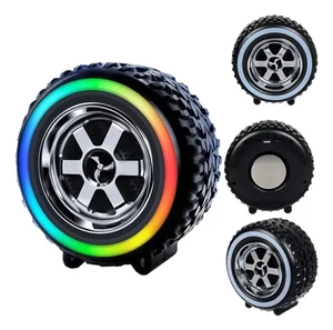 רמקול עם תאורה LED בעיצוב גלגל רכב