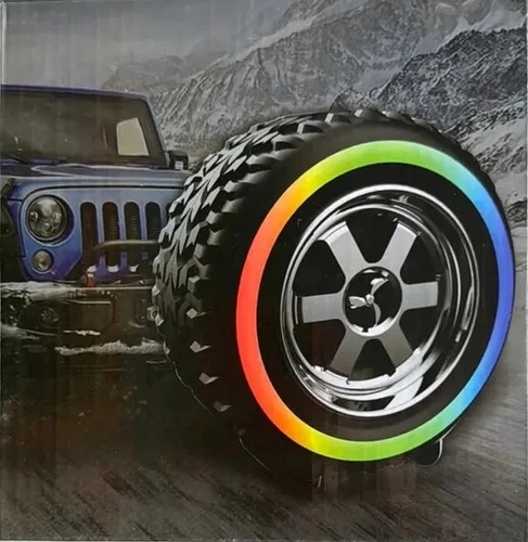 רמקול עם תאורה LED בעיצוב גלגל רכב