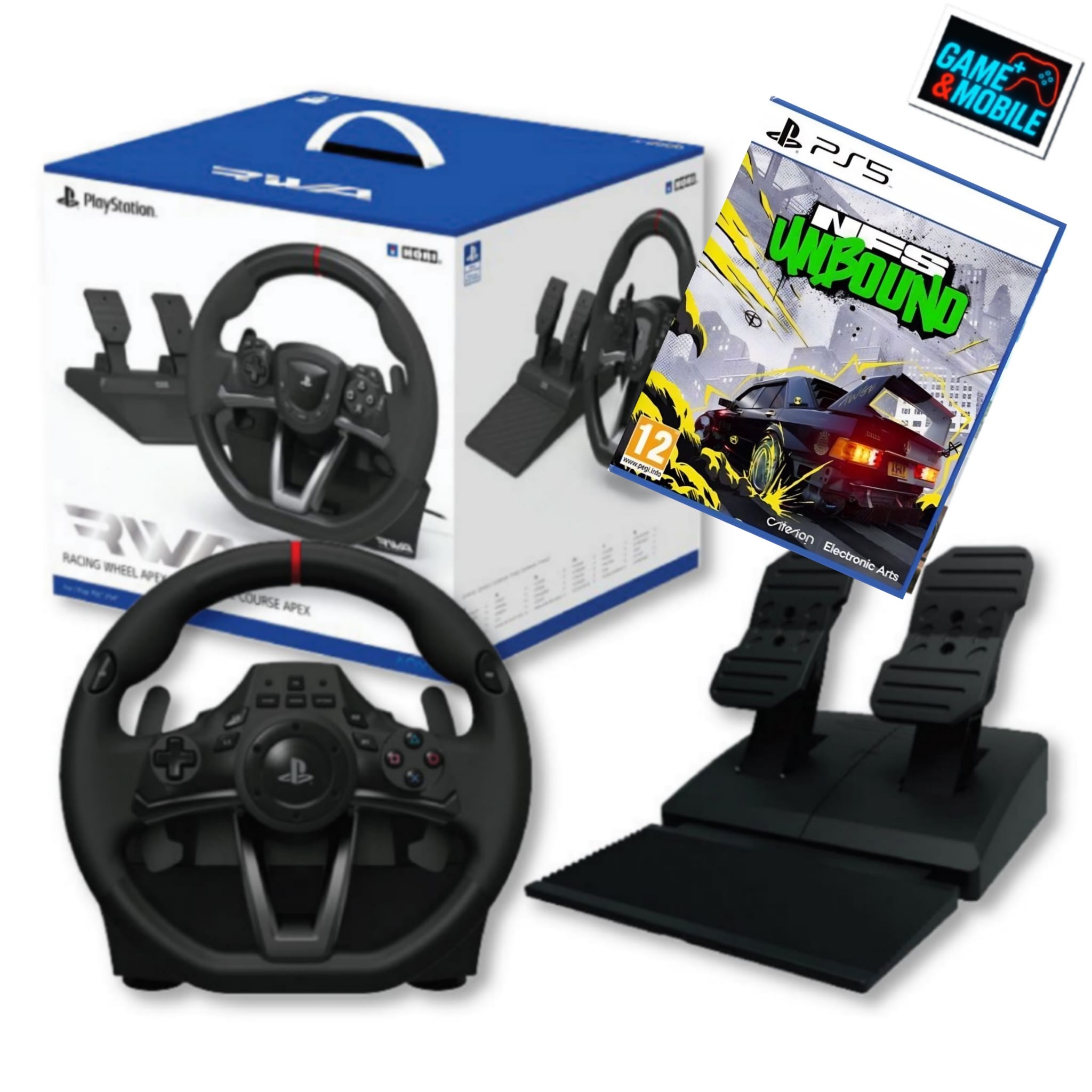 HORI RACING WHEEL APEX + GAME NEED FOR SPEED UNBOUND PS5