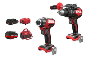 סט מברגות :מקדחה מברגה רוטטת Brushless 130Nm + אימפקט Brushless 250Nm + סוללה 2.5Ah מטען + סוללה 4.0Ah + תיק SKIL