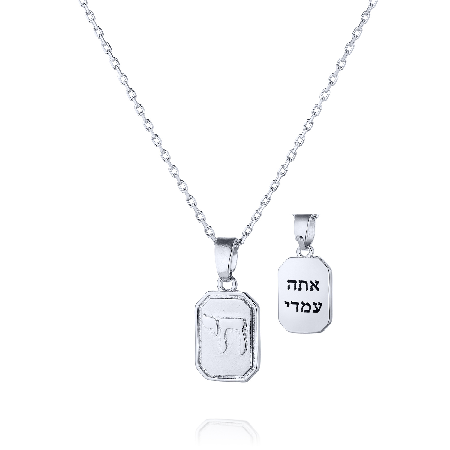 שרשרת חריטה אחורית לגבר – תליון חי