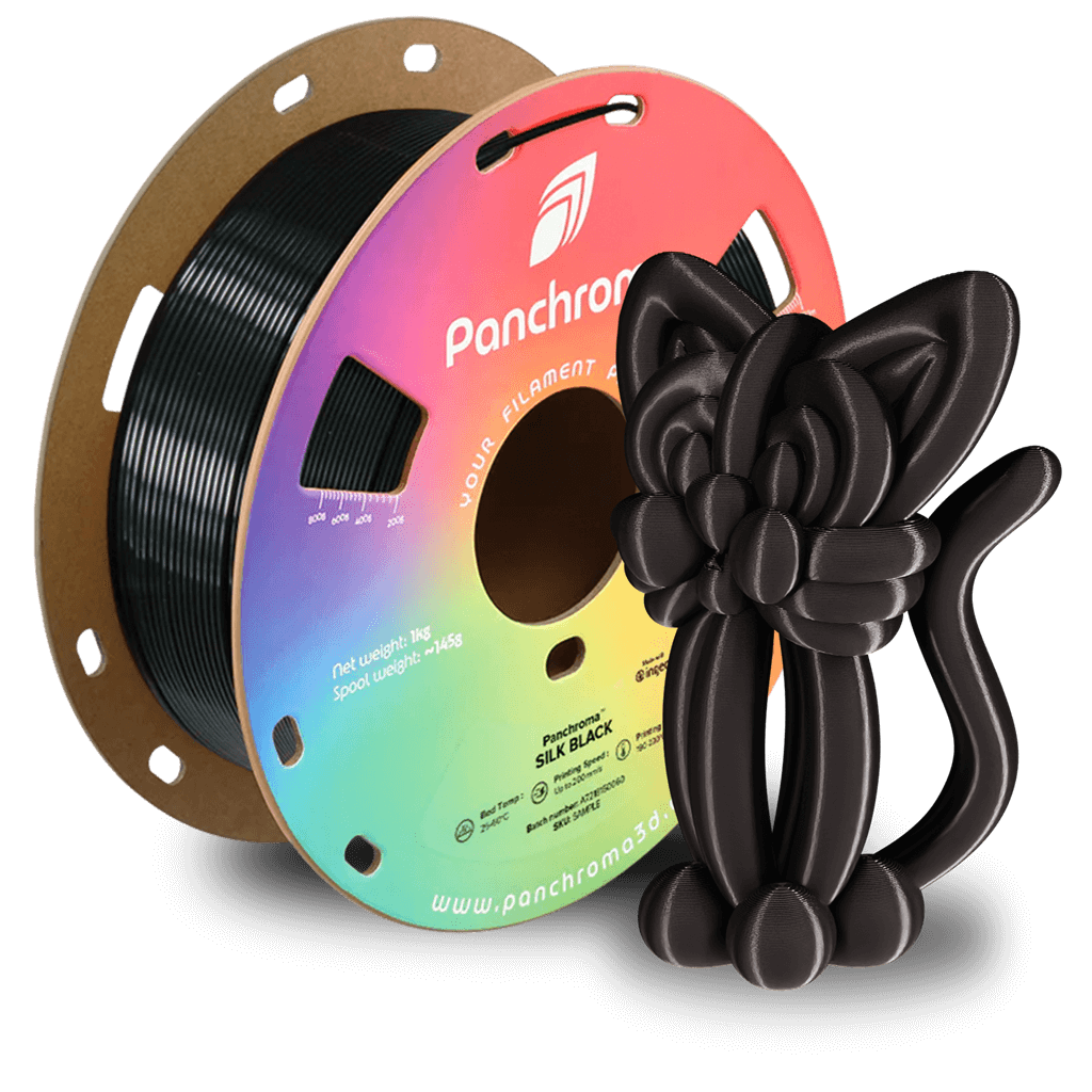פילמנט משי שחור 1 ק"ג 1.75 מ"מ-  Panchroma Silk PLA Black (PolyLite Silk)