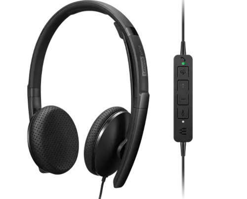 אוזניות LENOVO Wired VoIP Headset | USB-C-to-USB-A converter | 2Y