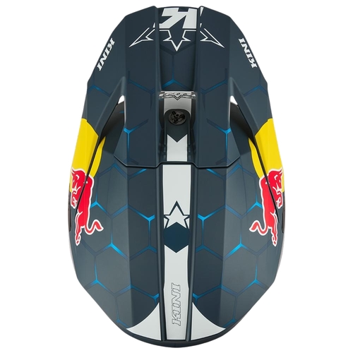 קסדת מוטוקרוס Kini Red Bull MX3 כחול לבן גודל XS דגם K0603-001 עם טכנולוגיית 2 קליפות EPS מערכת אוורור מתקדמת ותאימות Quin Smart Safety