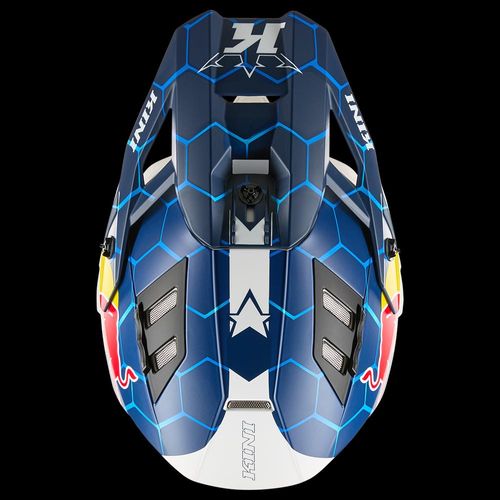 קסדת מוטוקרוס Kini Red Bull EXC דגם KREXC-001 בצבע כחול לבן גודל XS עם טכנולוגיית Airflaps מובנית ומערכת אוורור מתקדמת לבטיחות מקסימלית