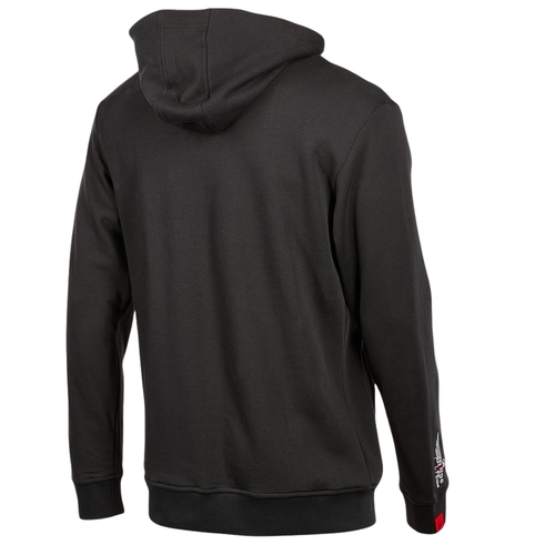 סווטשירט רוכסן Kini Red Bull ST Zip Hoodie בצבע אנתרציט מידה XS, דגם K1013-001 עם הדפס על החזה, קפוצ'ון, כיסים צדדיים ורקמת Wings for Life על השרוול