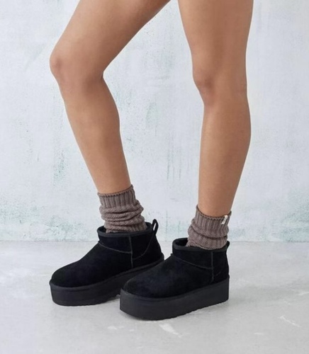 מגף UGG מיני פלטפורמה שחור מידות 36-40 לנשים
