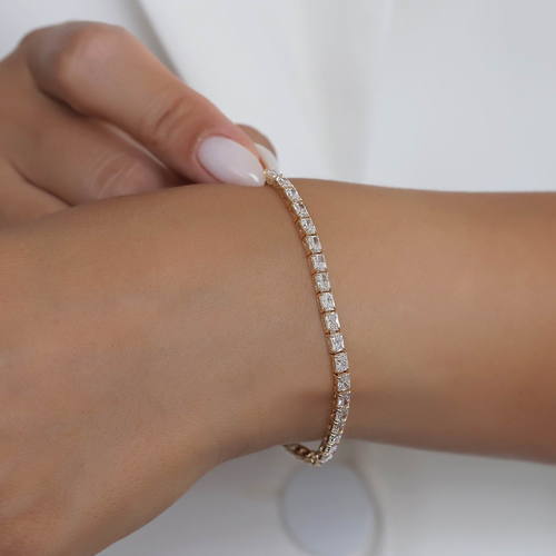 צמיד טניס יהלומים בחיתוך רדיאנט 6.30CT זהב 14K