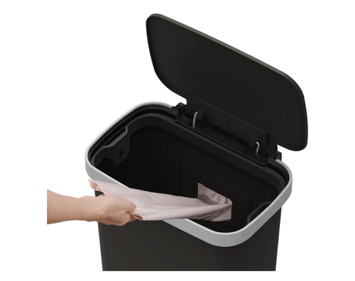פח דוושה פלסטיק VICENZA 50L לבן + חבילת 20 שקיות זבל מתנה!