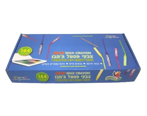 צבעי תוכי שעווה עבים בגווני פסטל במזוודה - 144 יח' 